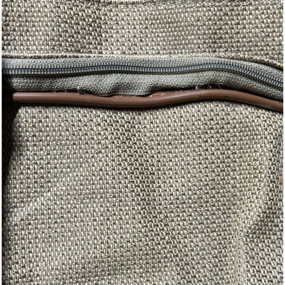 Iconic Pierre Cardin Travel Gym Bag 4 zip Suitcase Brown Tweed Luggage Tag